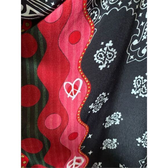 Desigual Dana Draped Print Mini Dress Blue Multi Size 6 - Picture 9 of 12